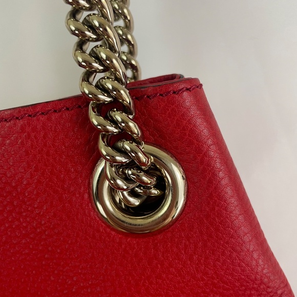 Gucci Red Soho Chain Leather Bag - Picture 8 of 16